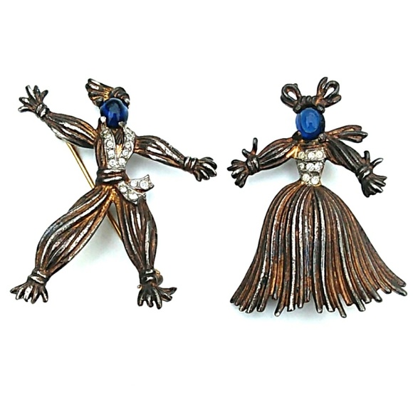 '40s TRIFARI 925 RinTinTin & Nenette Figural Set - Picture 3 of 8